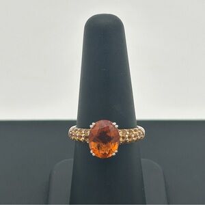 Sterling Silver Orange Gemstone Ring